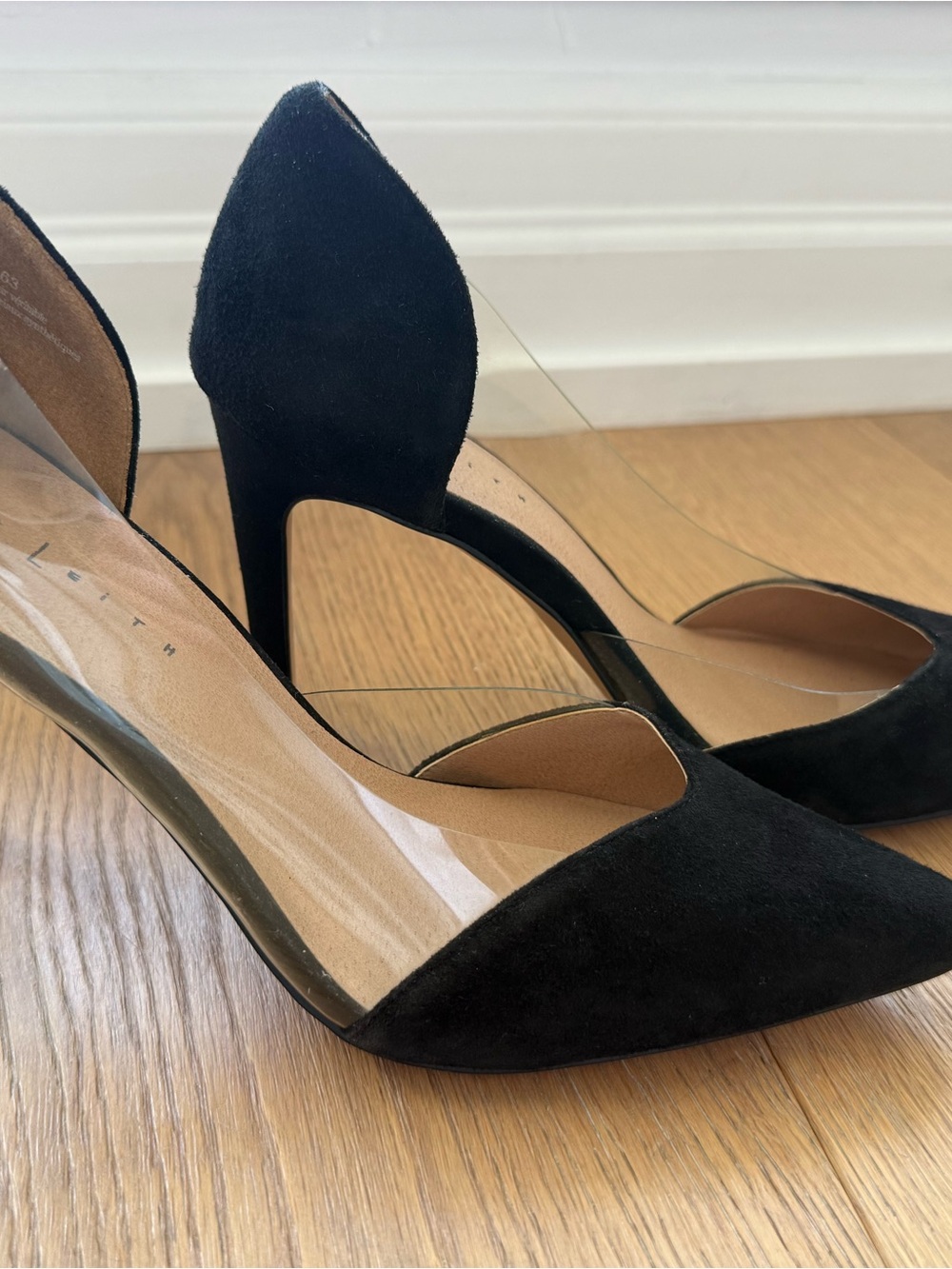 Leith Black Suede Pointed Toe Stiletto Heels